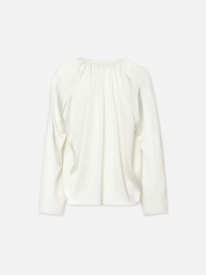 Frame V-Neck Shirred Blouse