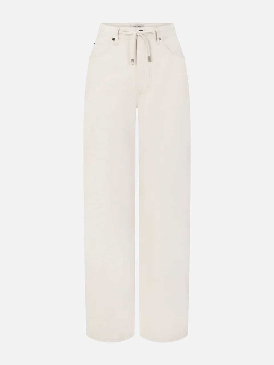 Frame Off Duty Drawstring Bow in Natural Ecru