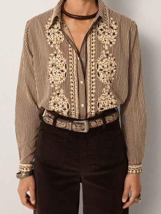Maison Hotel Bebo Blouse in Cohiba Tobbaco