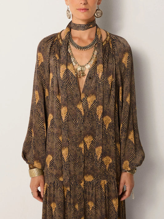 Maison Hotel Anouk Dress in Peacok Avocado