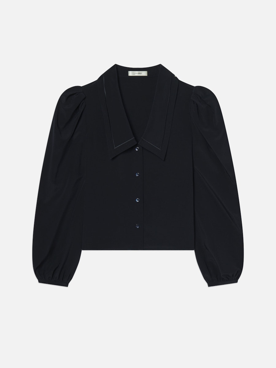 Frame Long Sleeve Sailor Blouse Navy
