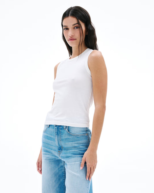 SLVRLAKE Crew Tank in Nature White