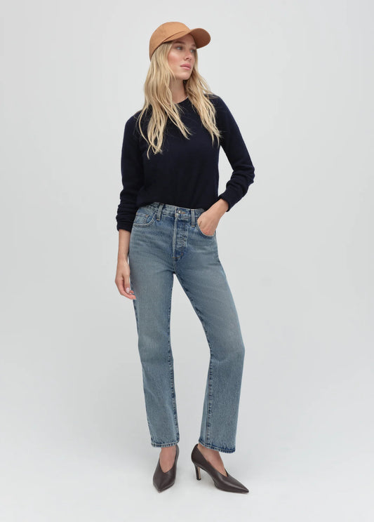 Favorite Daughter Cashmere Crew in Navy