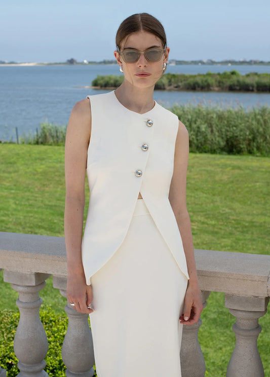 Favorite Daughter The Rachel Vest in Pearl