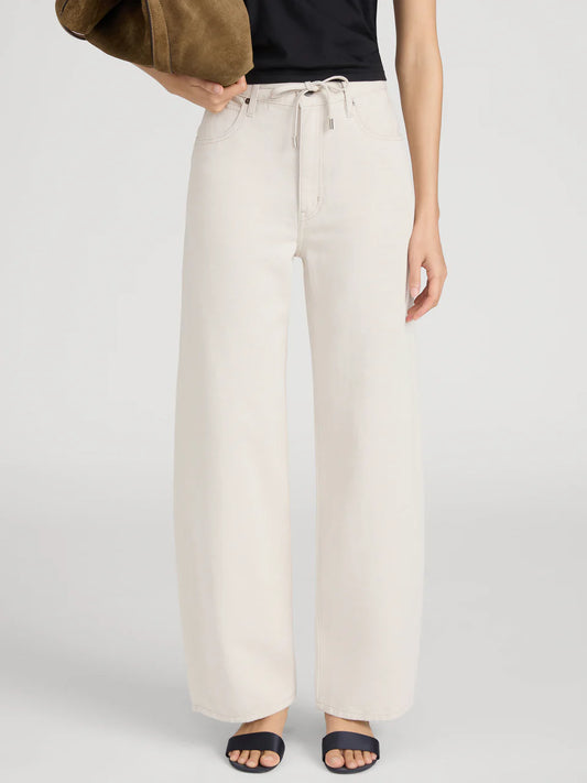 Frame Off Duty Drawstring Bow in Natural Ecru