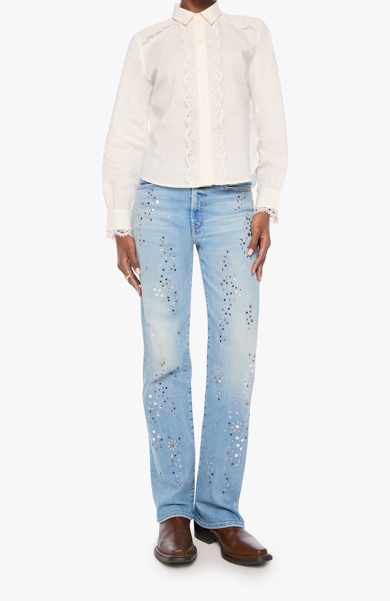 Mother The Heads Up Honey Shirt in Antique White