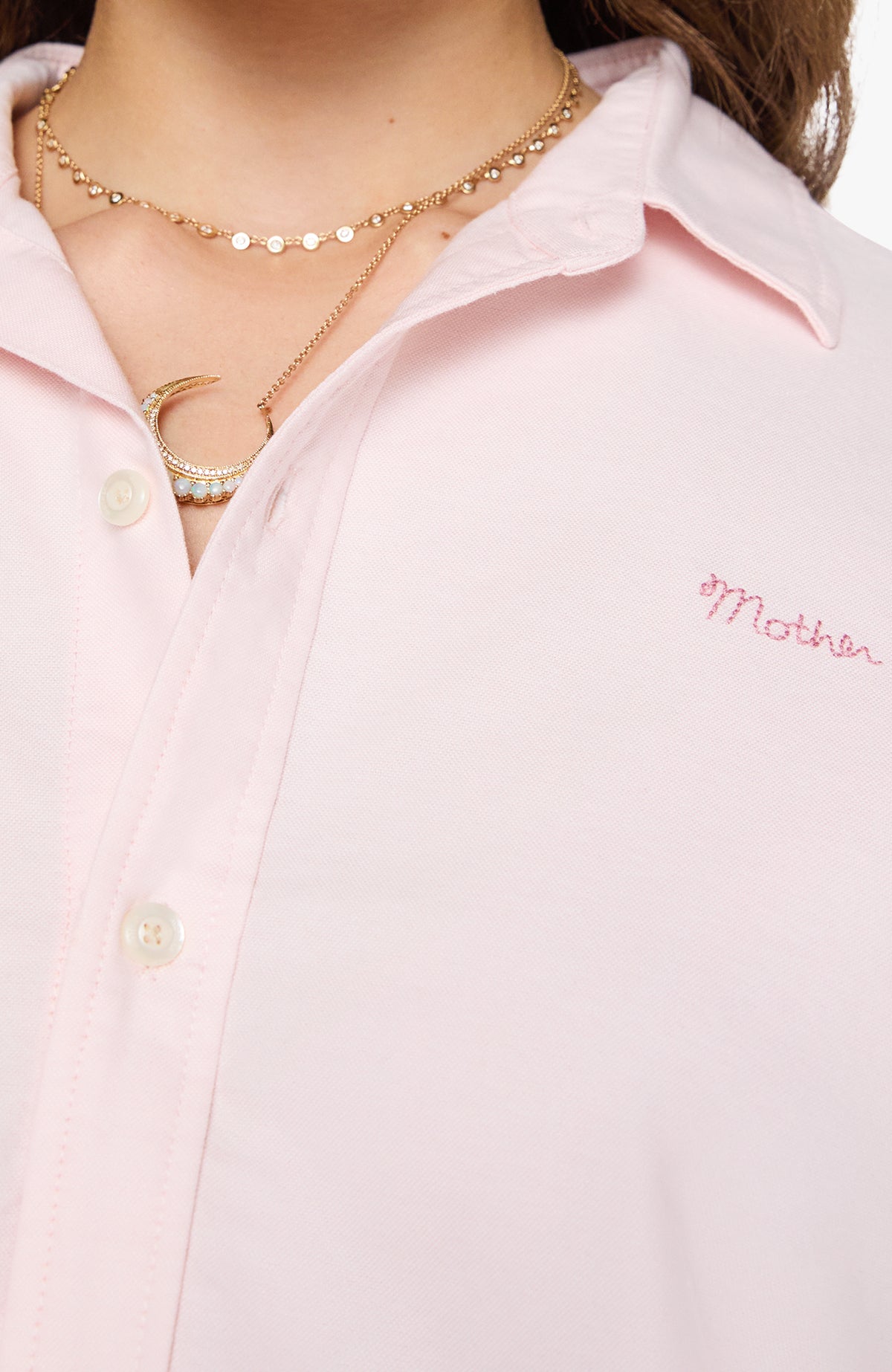 Mother The Cropped Bestie in Pink