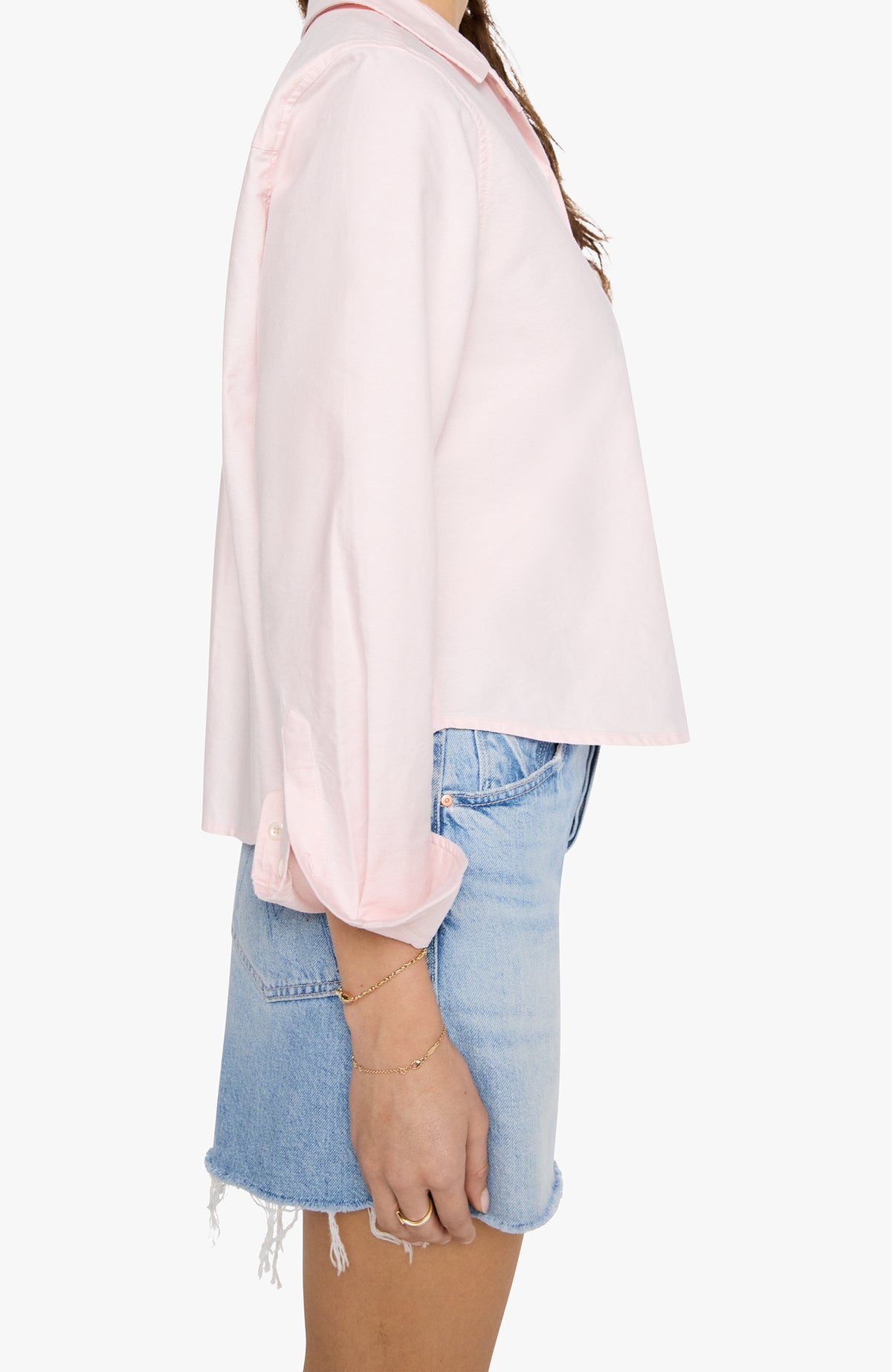 Mother The Cropped Bestie in Pink