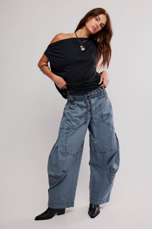 Free People Onset Parachute Pant in Steel