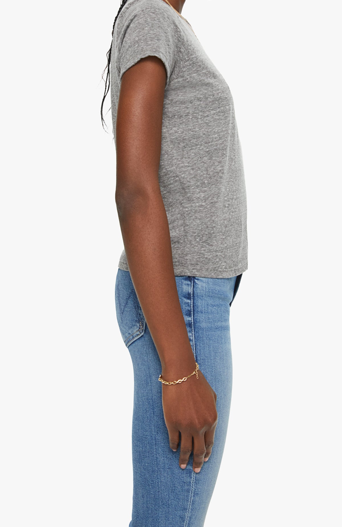 Mother Lil Goodie Goodie Tee in Heather Grey