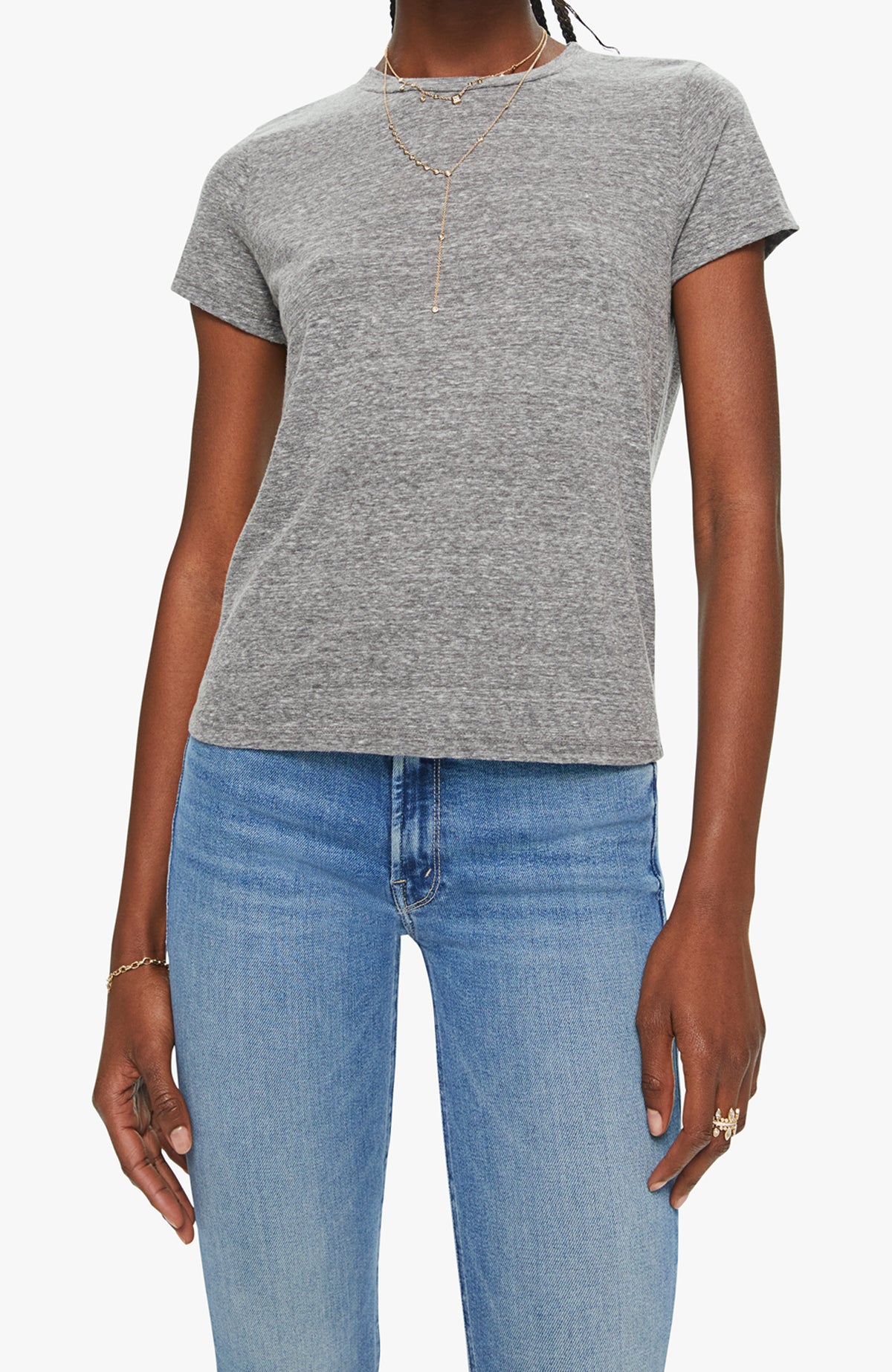 Mother Lil Goodie Goodie Tee in Heather Grey