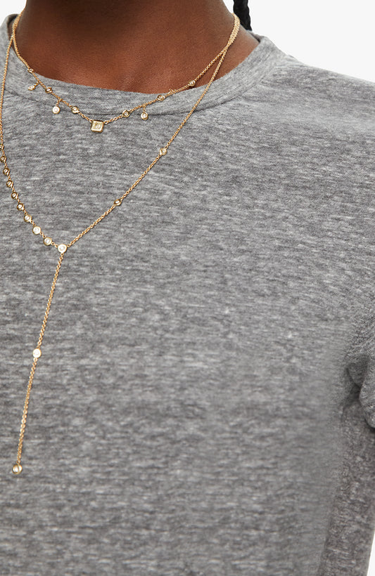 Mother Lil Goodie Goodie Tee in Heather Grey
