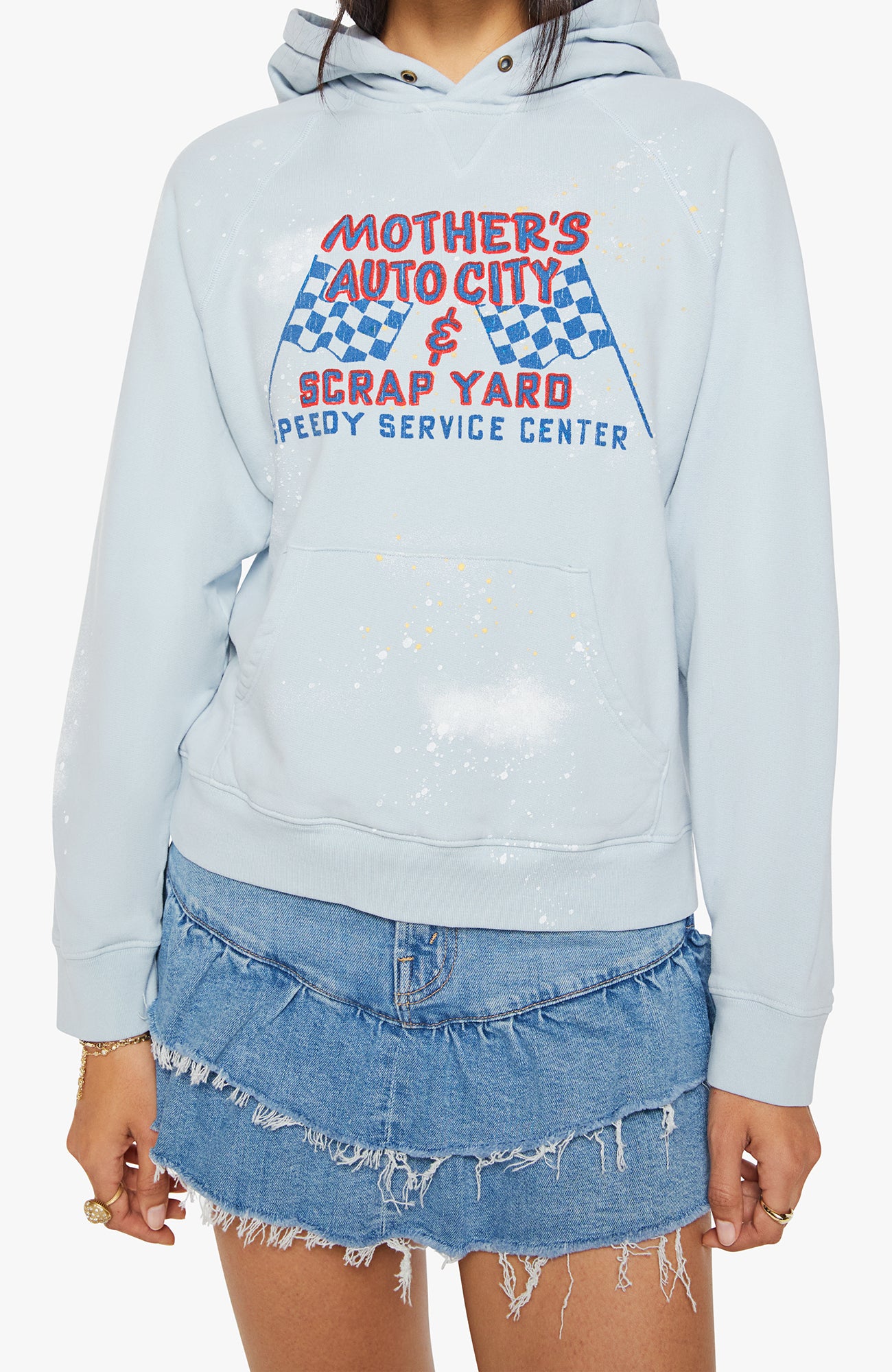 Mother The Square Hoodie in Ballard Blue