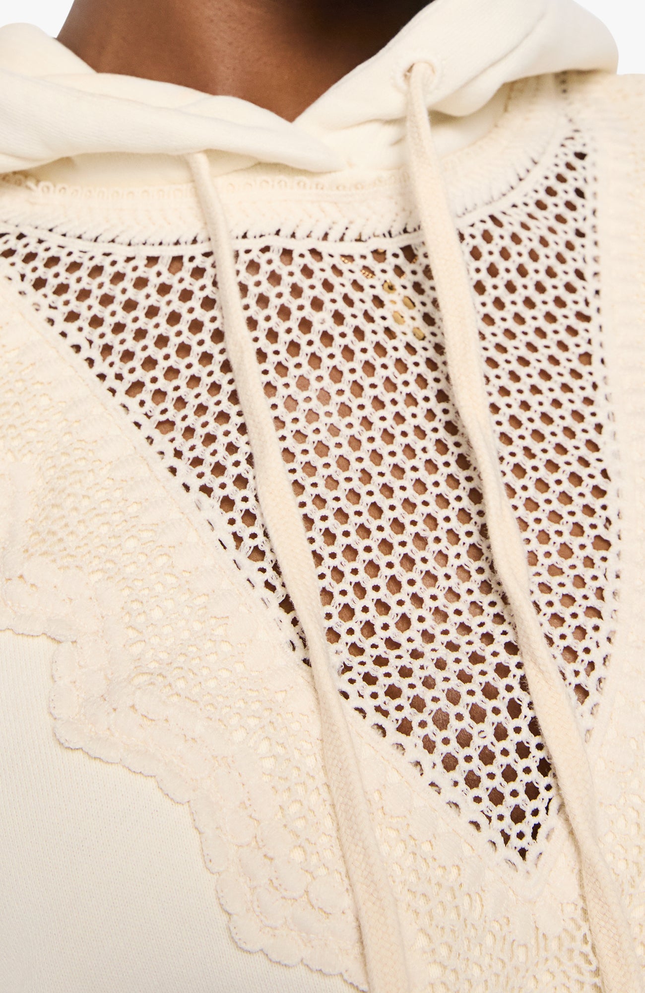 Mother The Accent Square Hoodie in Antique White