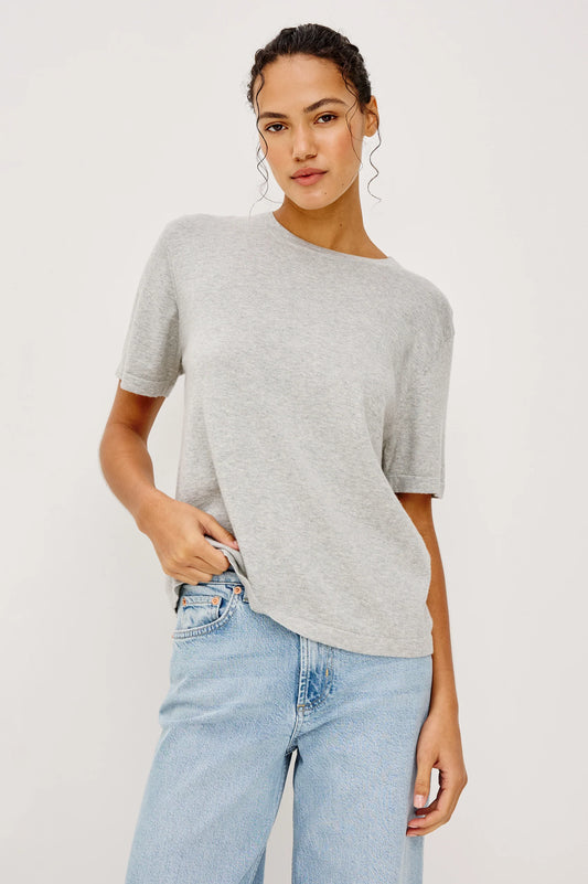 Rails Cotton Cashmere s/s Tee in Heather Grey