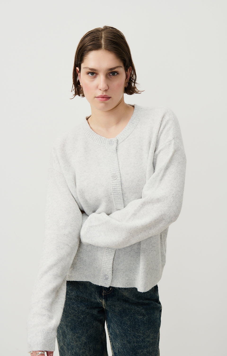 American Vintage Cardigan in Heather Grey