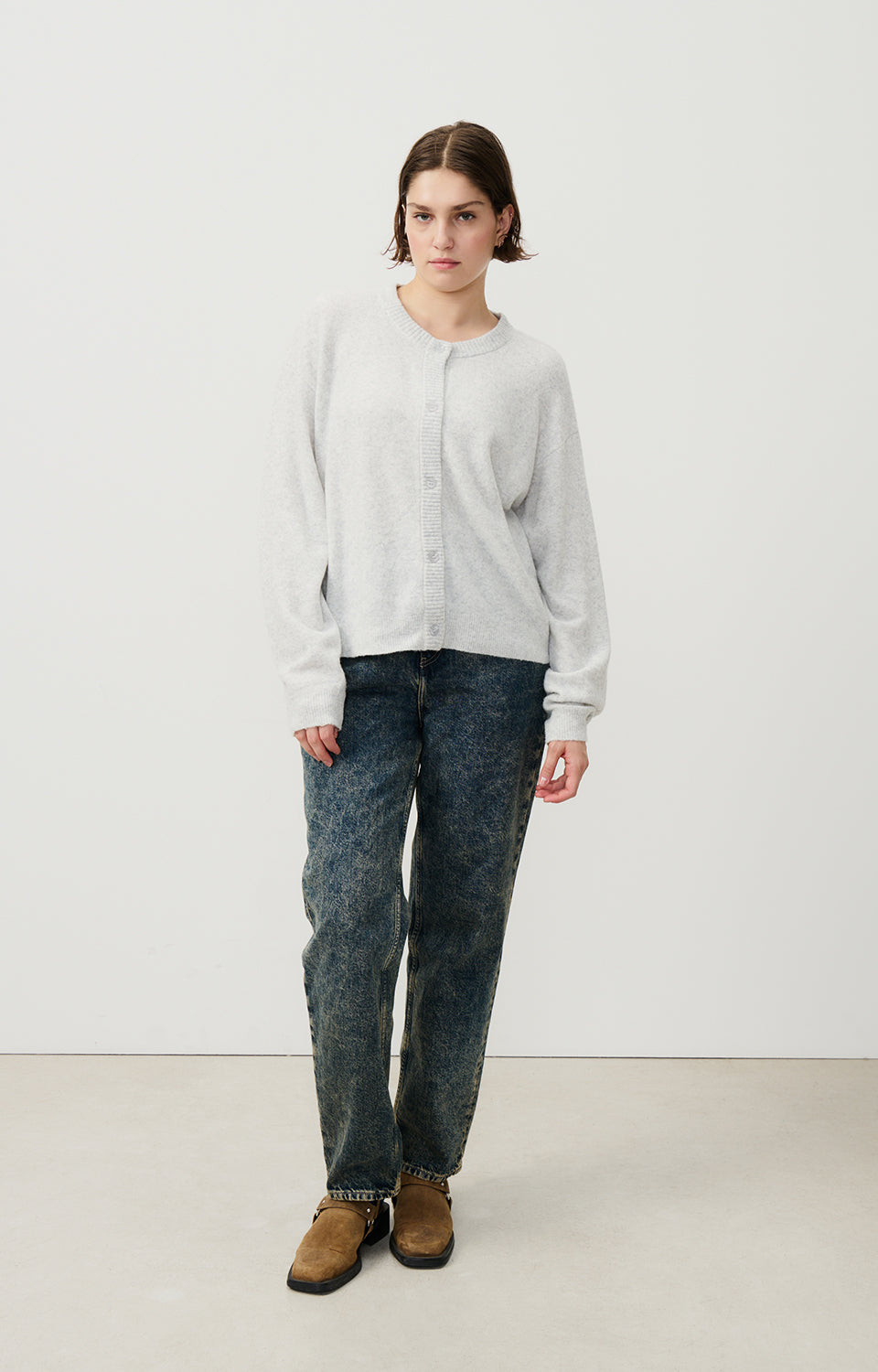 American Vintage Cardigan in Heather Grey