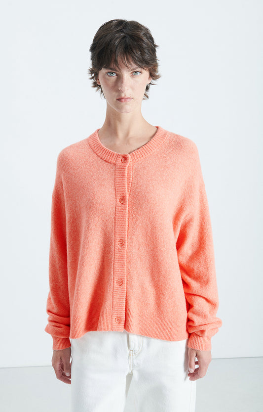 American Vintage Cardigan in Guava Melange