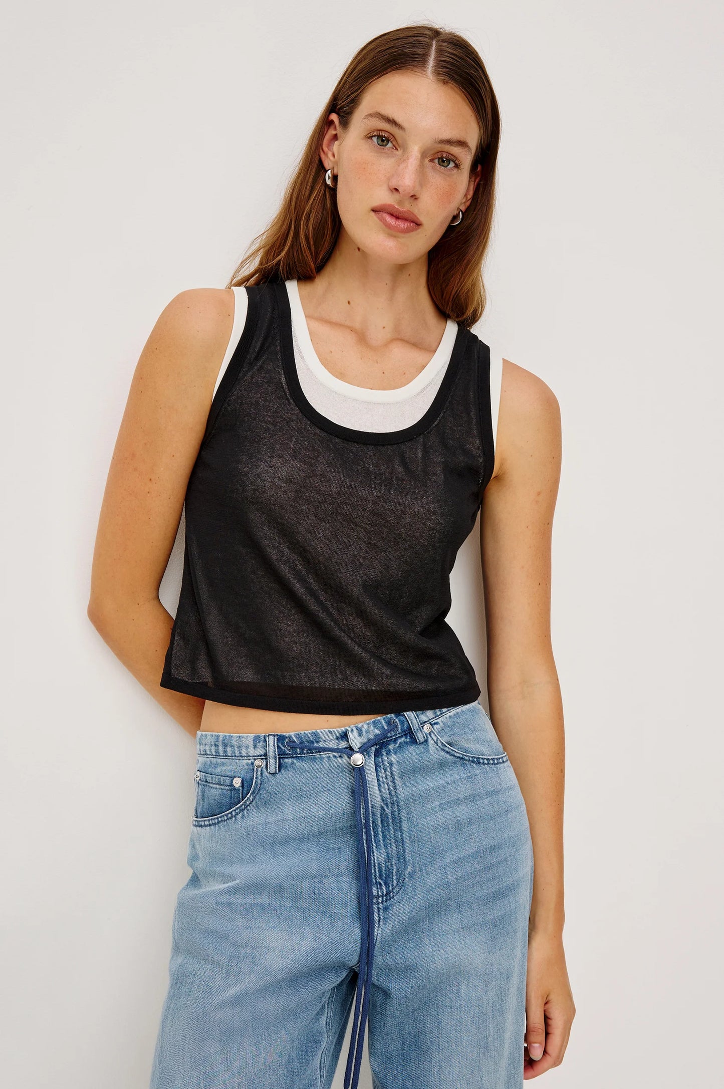 Rails Kelly Top Black Ivory