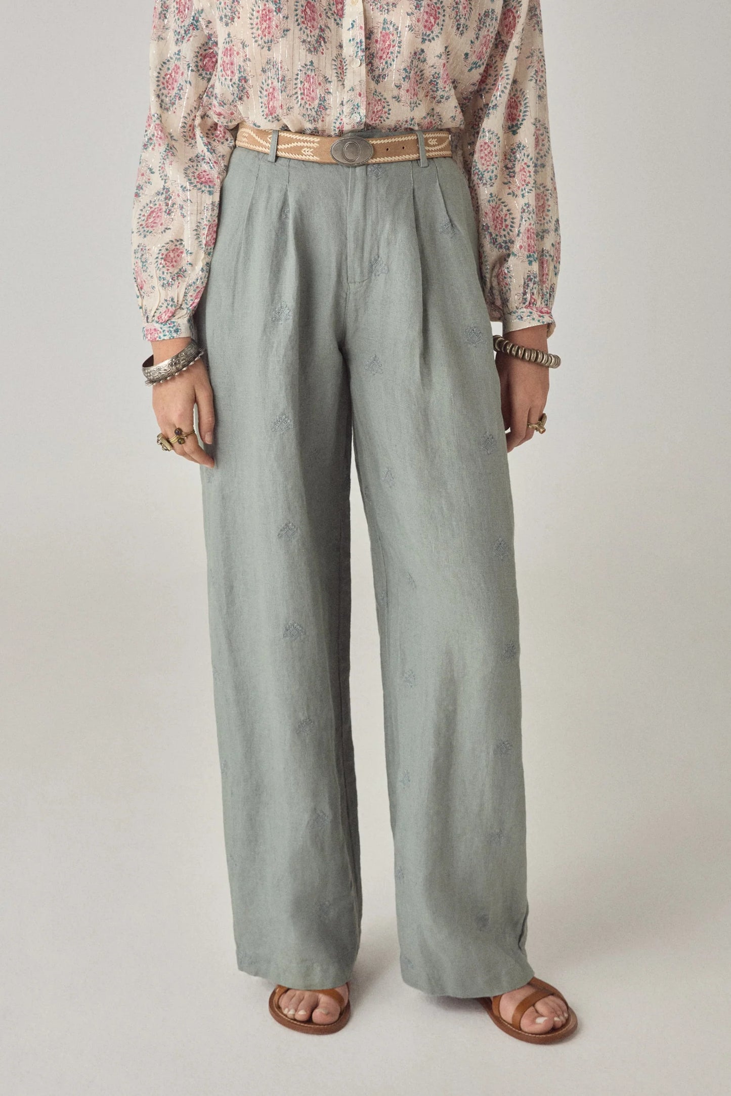 Maison Hotel Linen Twist Pant in Maiden