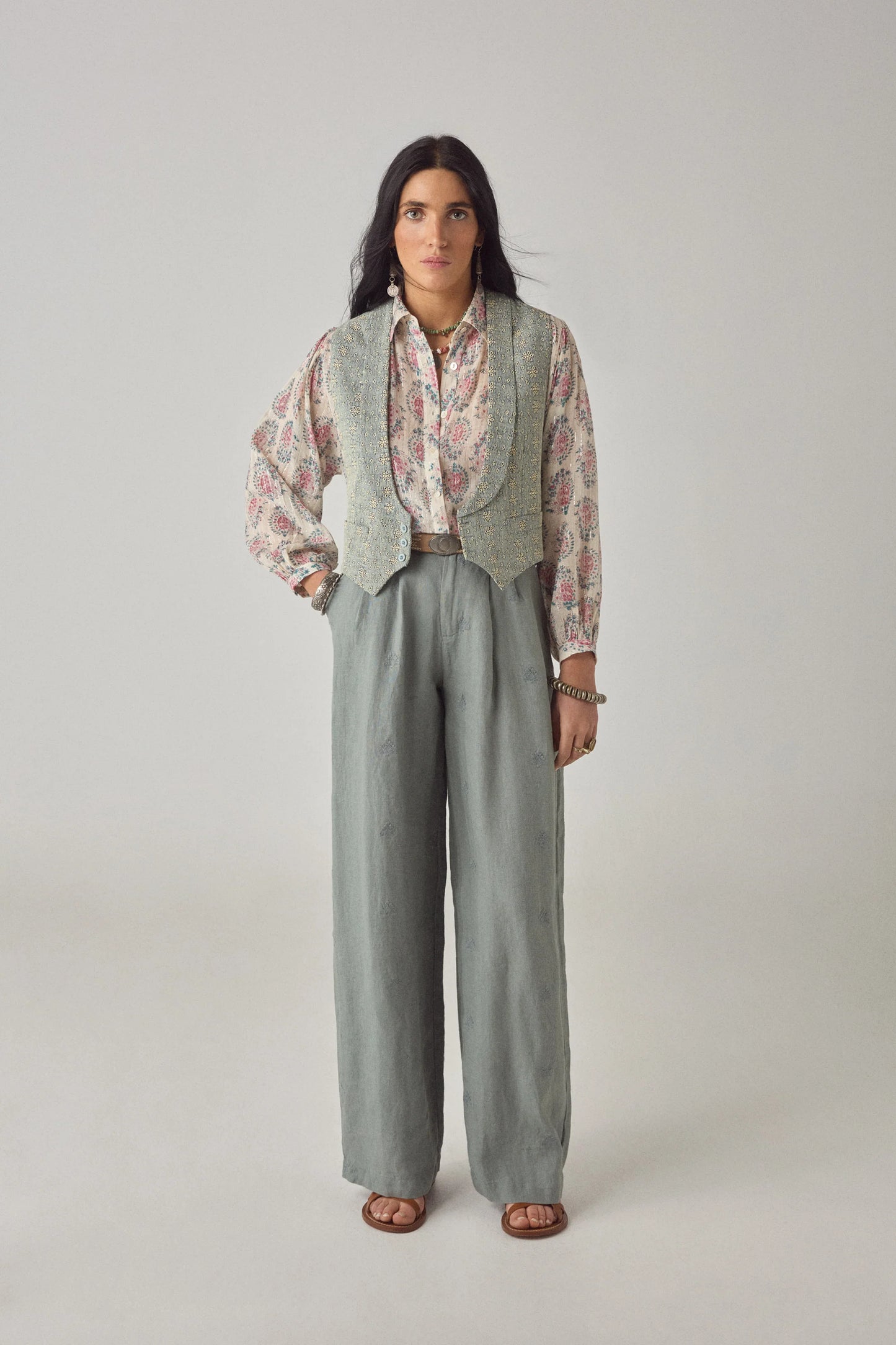 Maison Hotel Linen Twist Pant in Maiden