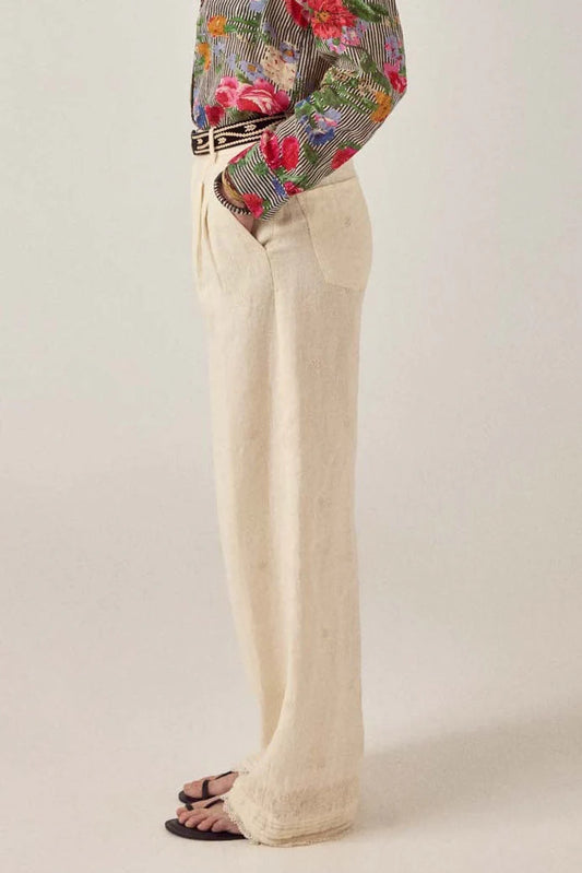 Maison Hotel Linen Solstice Pant in Ivory