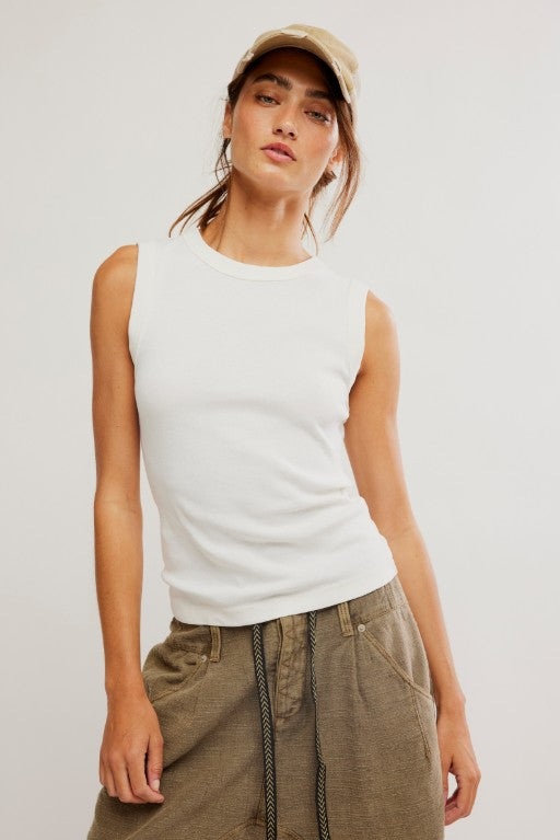 Free People Murphy Tank in Whisper White