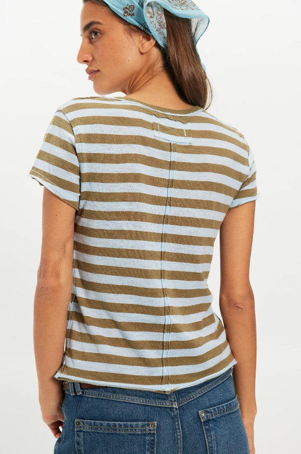 Free People  Nora Tee in Green Combo