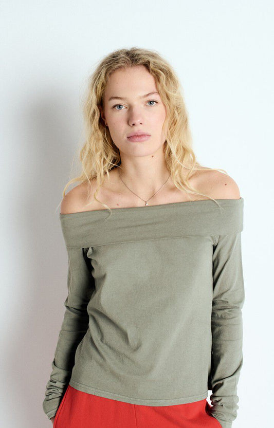 American Vintage L/S T-SHIRT Grey Green