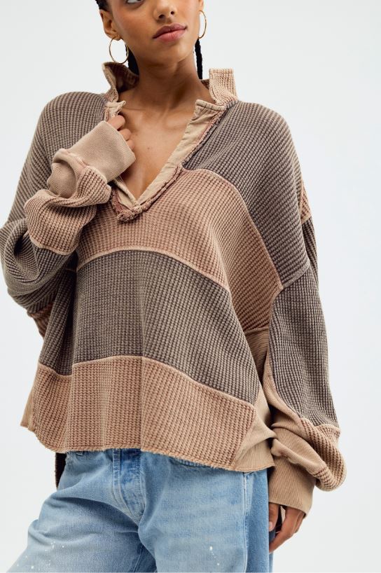 Free People Rainn Thermal in Neutral Combo
