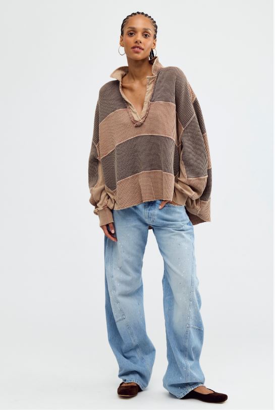 Free People Rainn Thermal in Neutral Combo