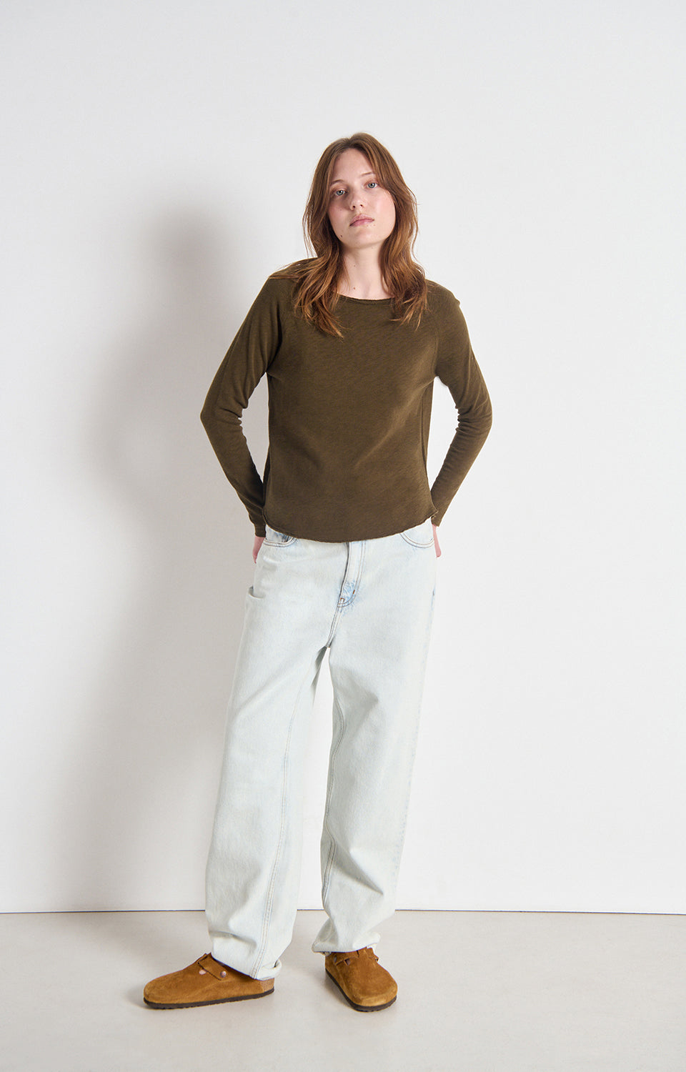 American Vintage L/S T-Shirt in Vintage Wood