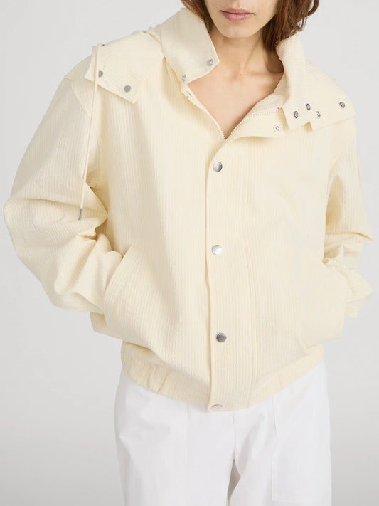 Frame Seersucker Track Jacket in Lemon Multi