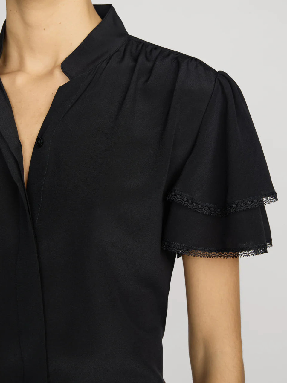 Frame The Silk Arcadia Top in Black