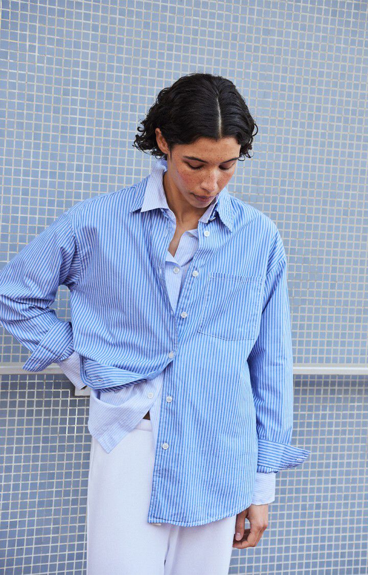 American Vintage Shirt in Aqua Stripes