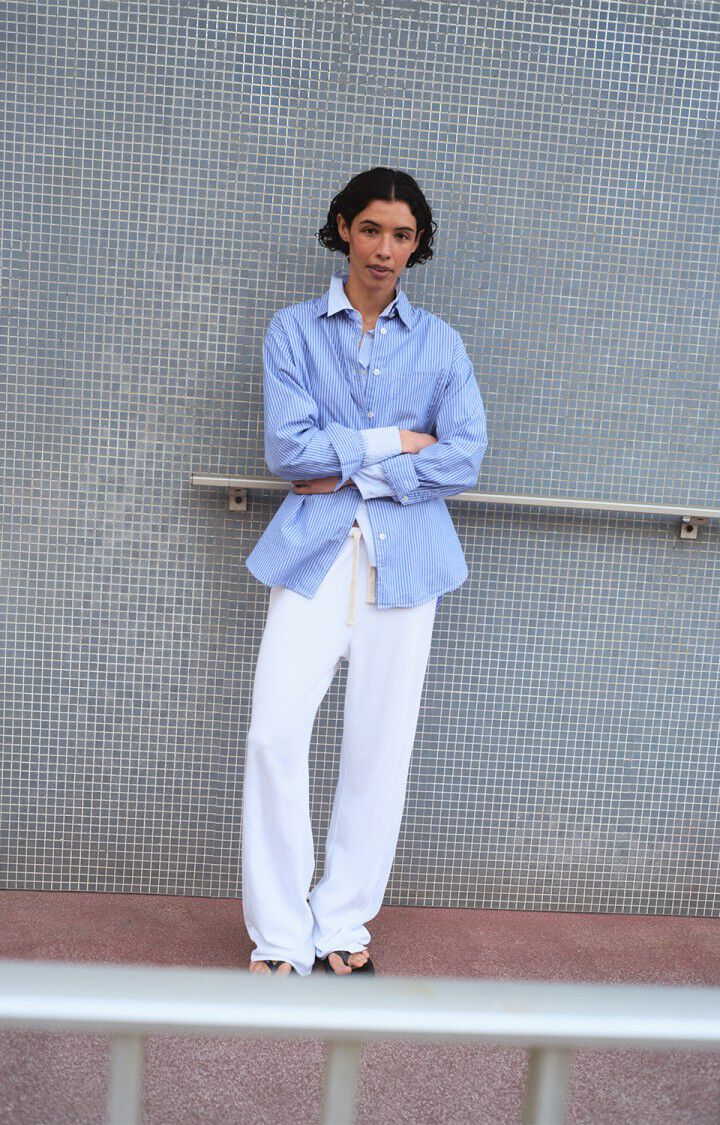 American Vintage Shirt in Aqua Stripes