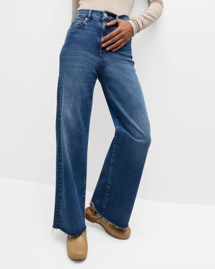 Frame Le Slim Palazzo Raw Fray Mermaid