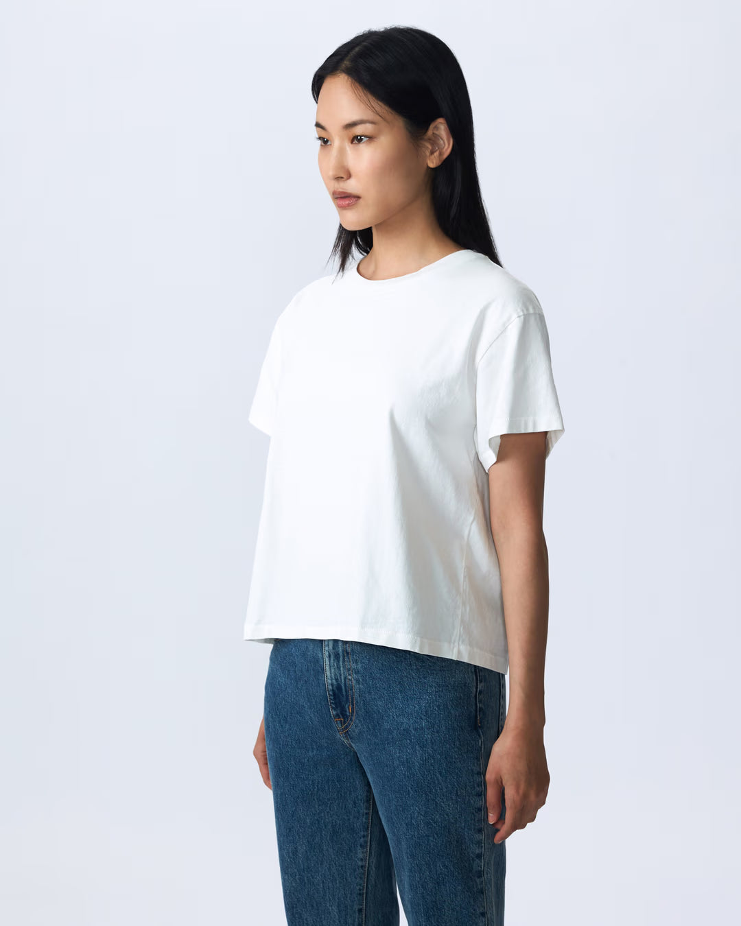 SLVRLAKE Square Tee in Natural White