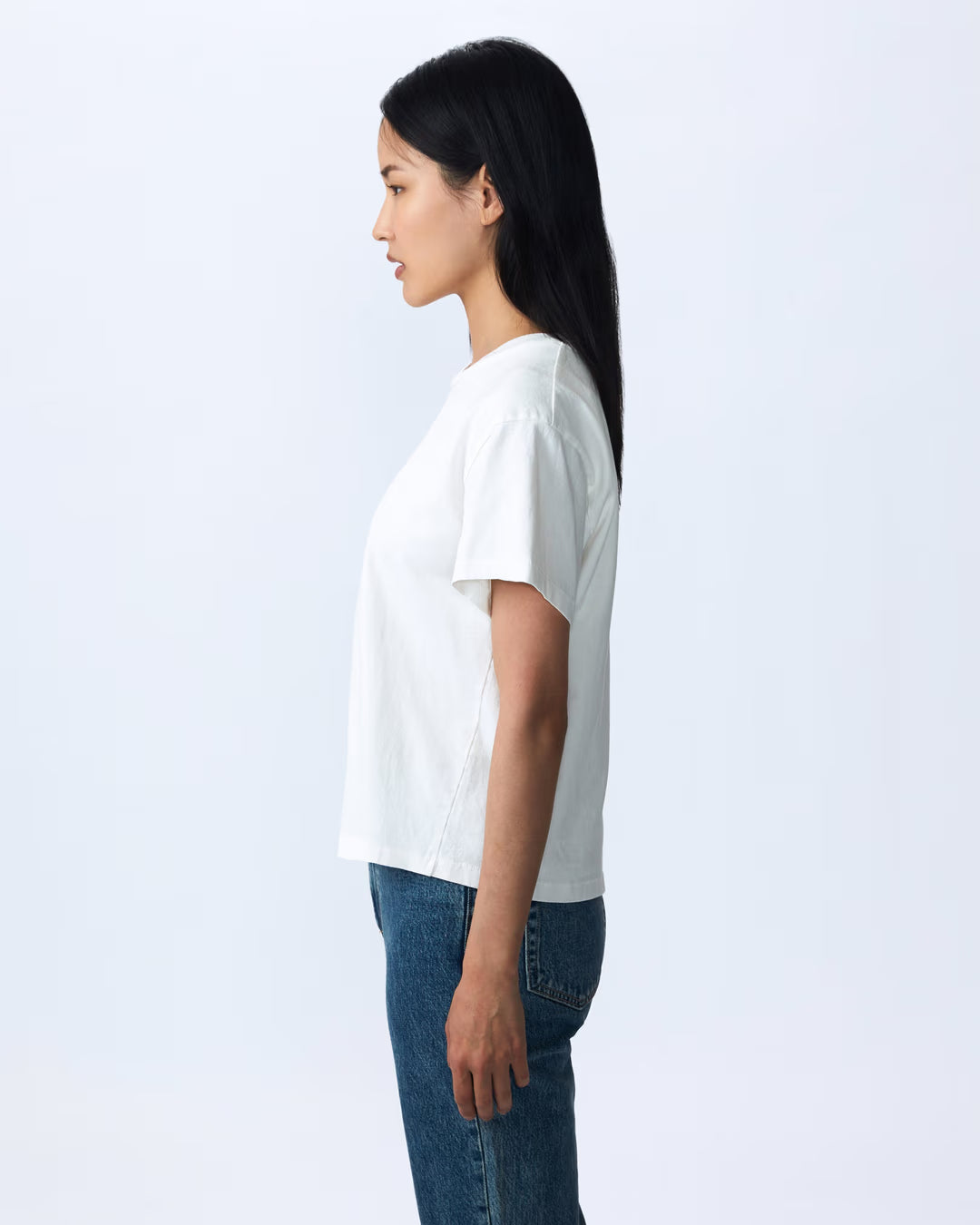 SLVRLAKE Square Tee in Natural White
