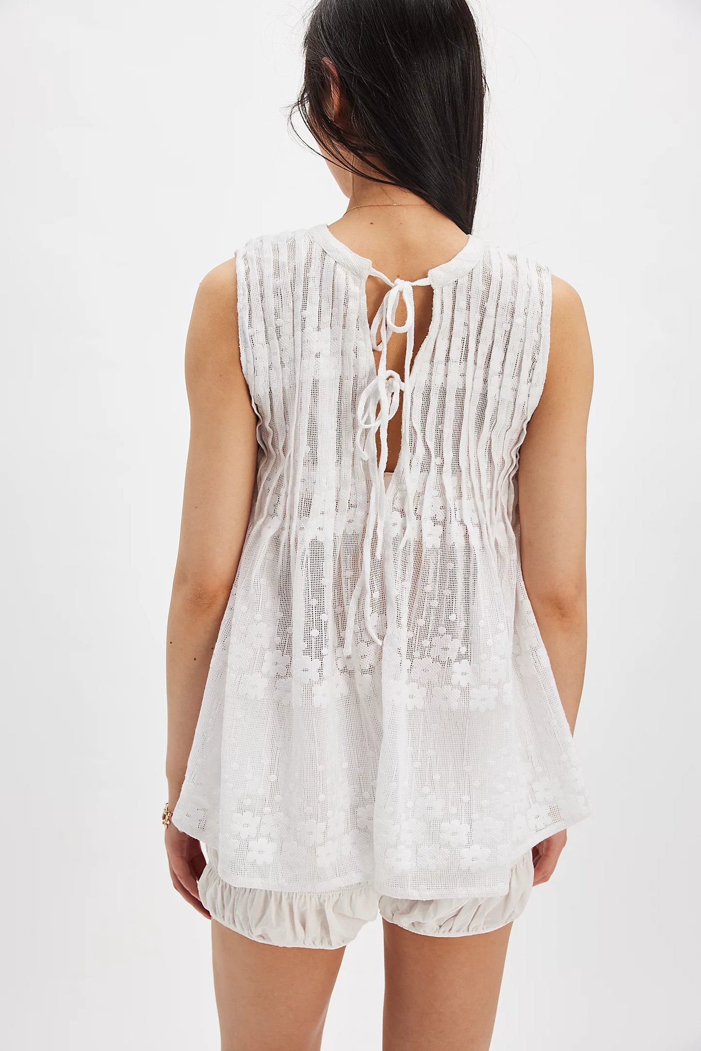 Free People Moon Magic Mesh Tunic in Clean Ivory