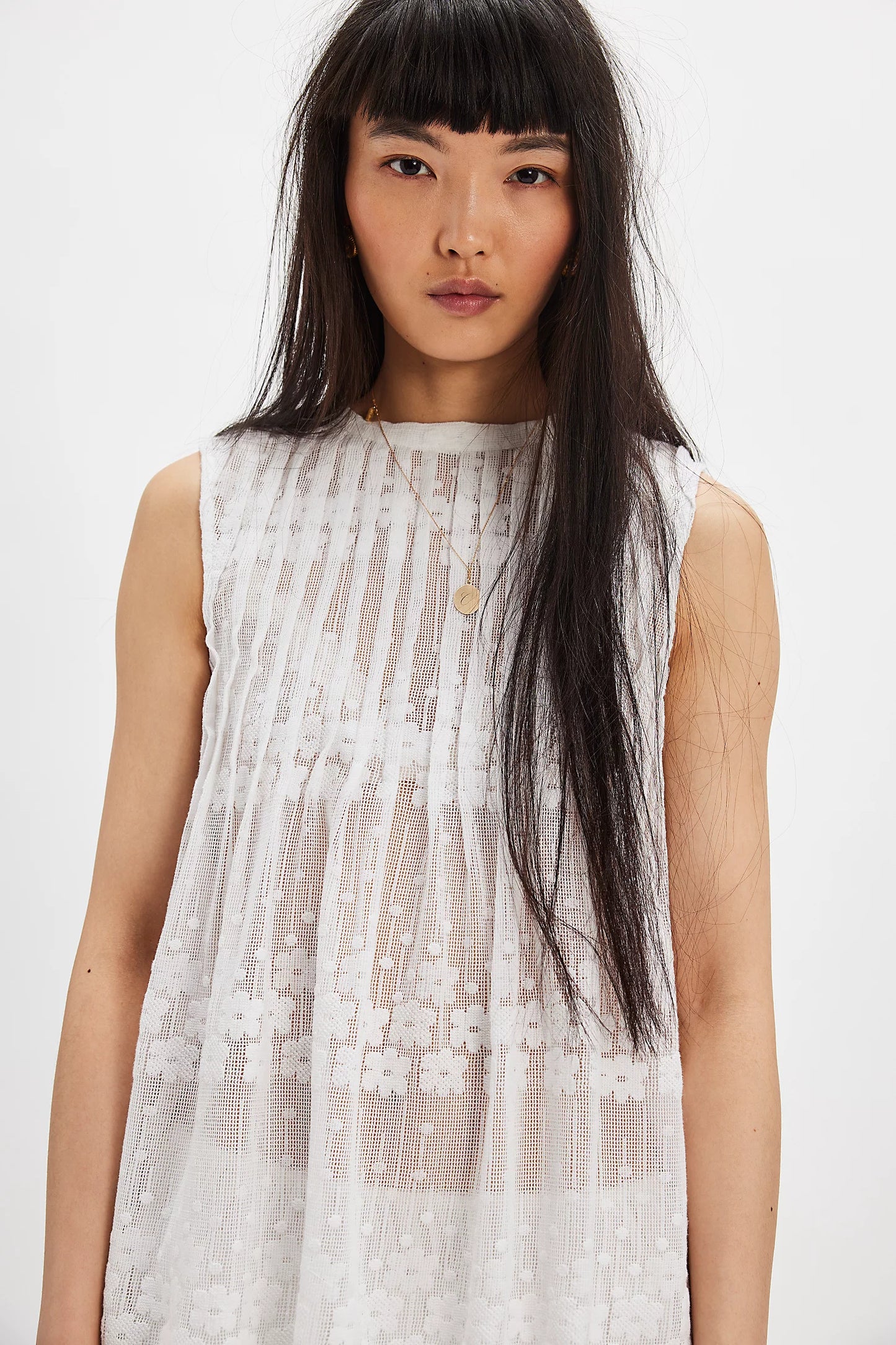 Free People Moon Magic Mesh Tunic in Clean Ivory