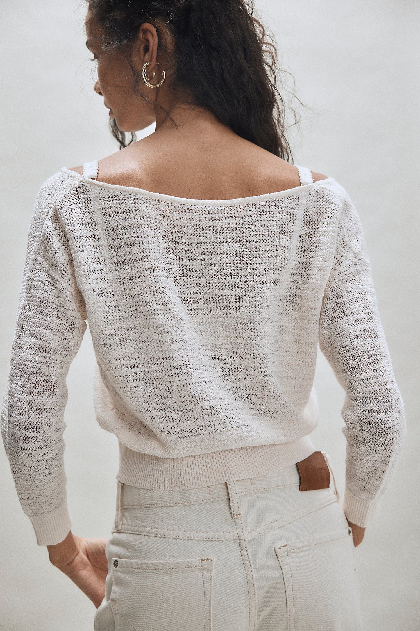 Free People Soft Focus Fine Pullover in Ivory