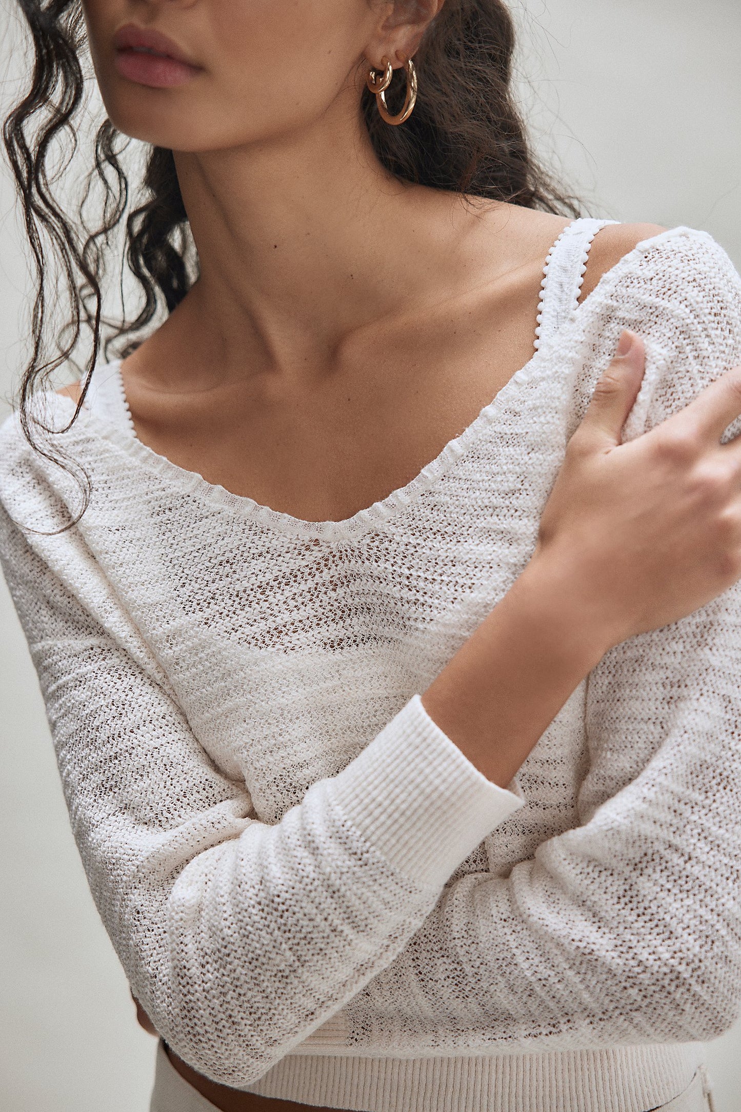 Free People Soft Focus Fine Pullover in Ivory