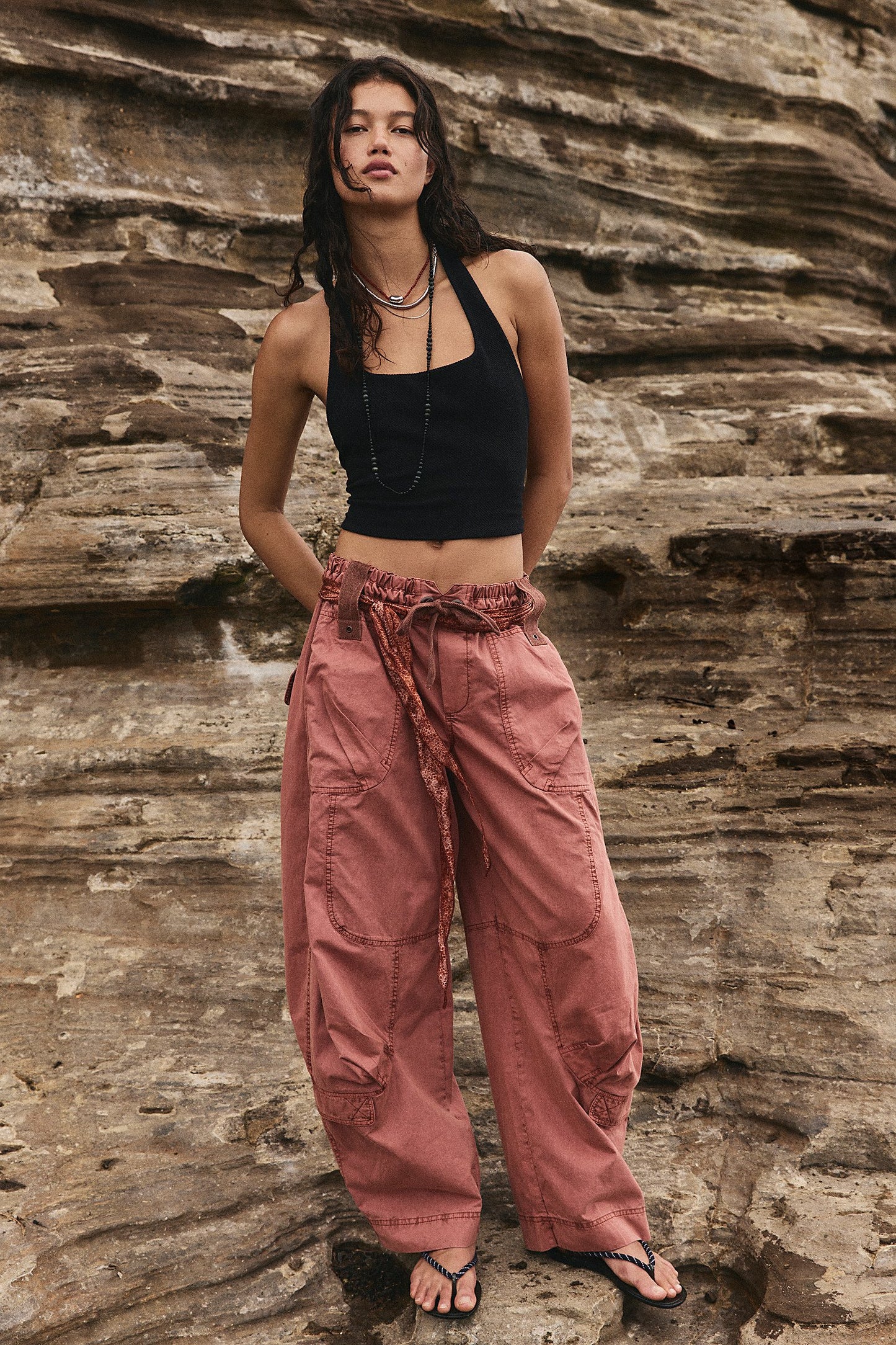 Free People Onset Parachute Pant in Paper Lantern