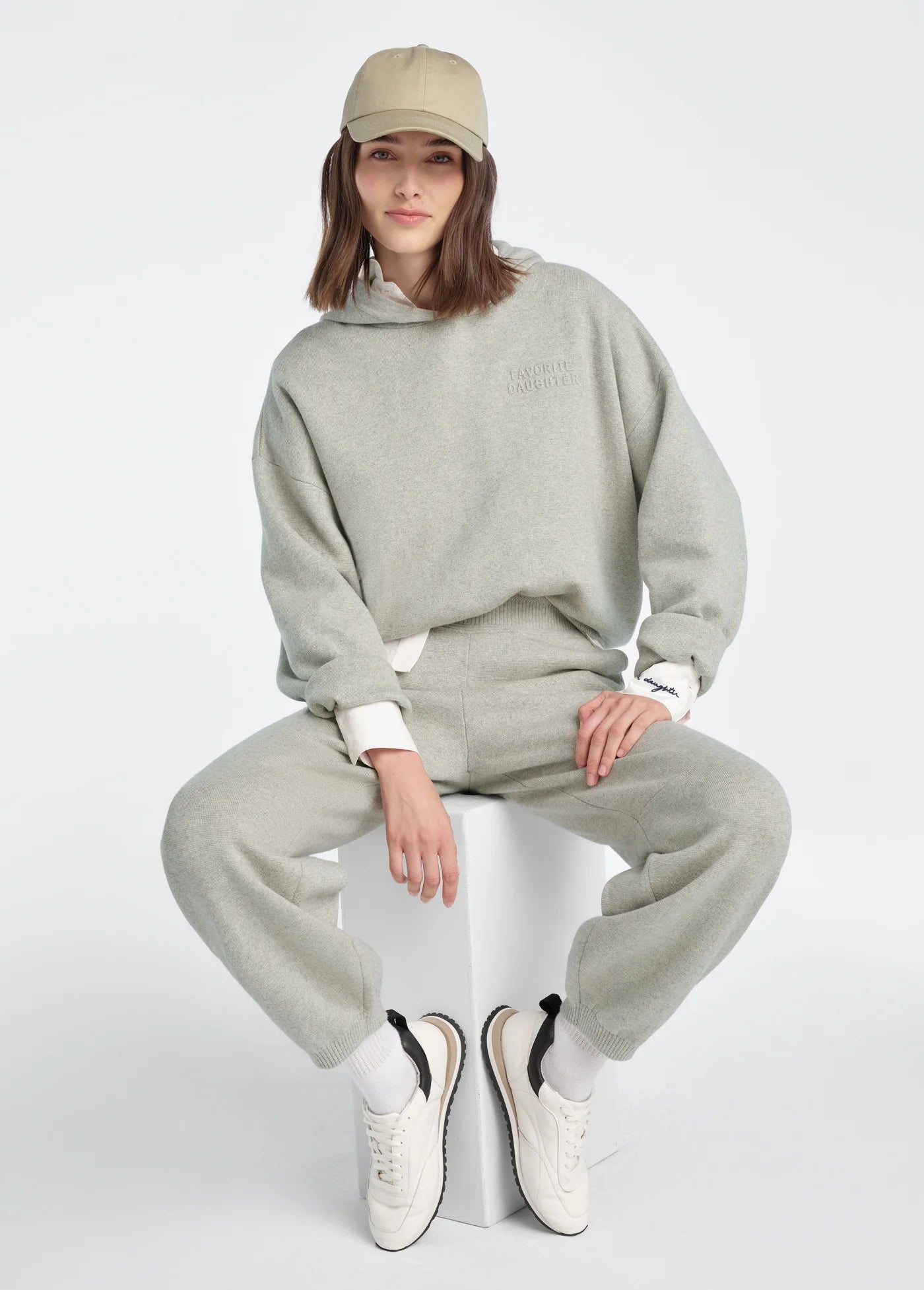 Favorite Daughter The Fatigue Sisters Hoodie in Heather Grey