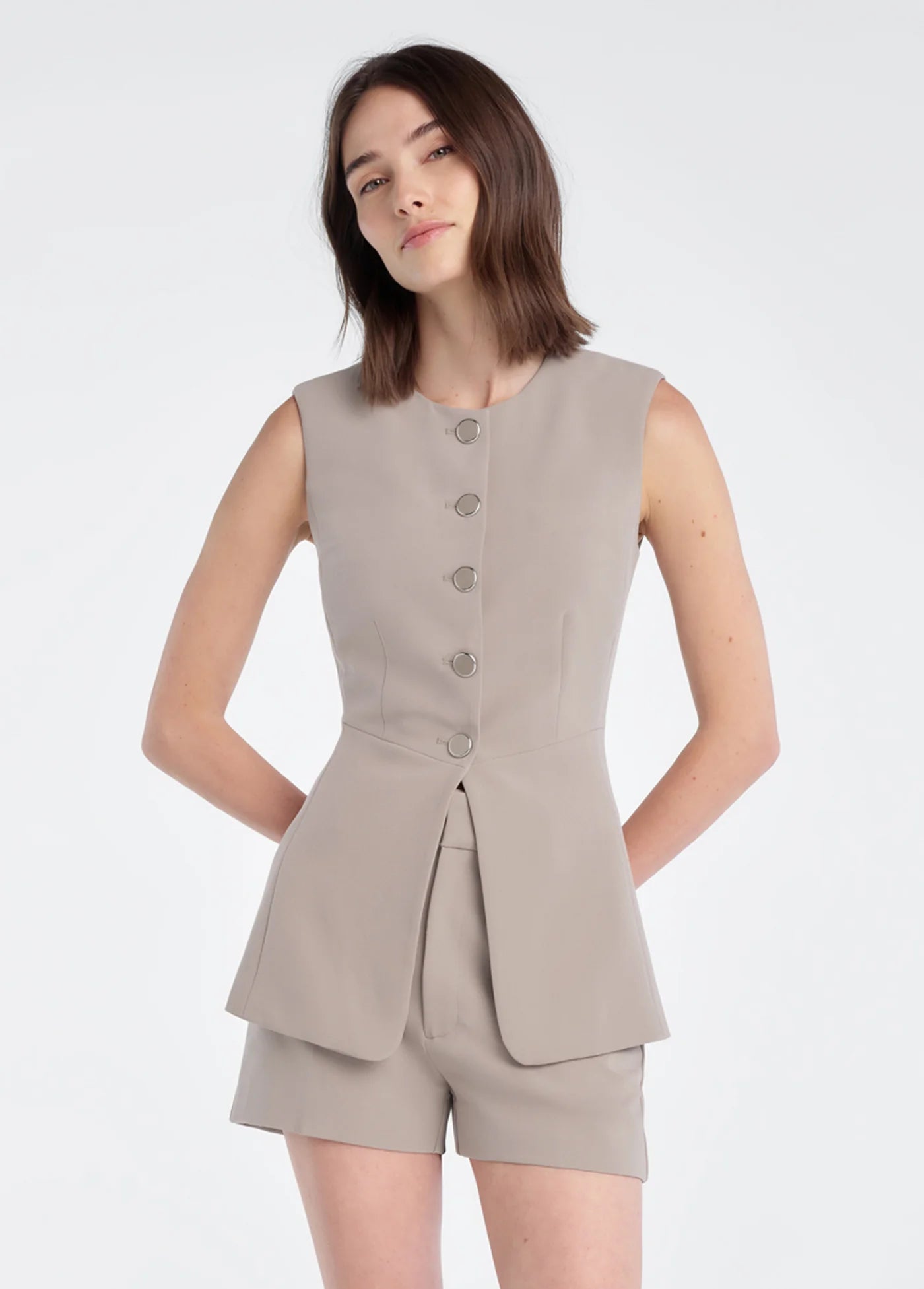 Favorite Daughter The Favorite Mini Short in Soft Taupe