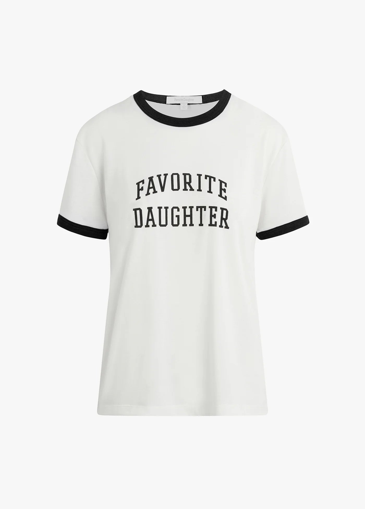 Favorite Daughter Ringer Logo Tee White & Black