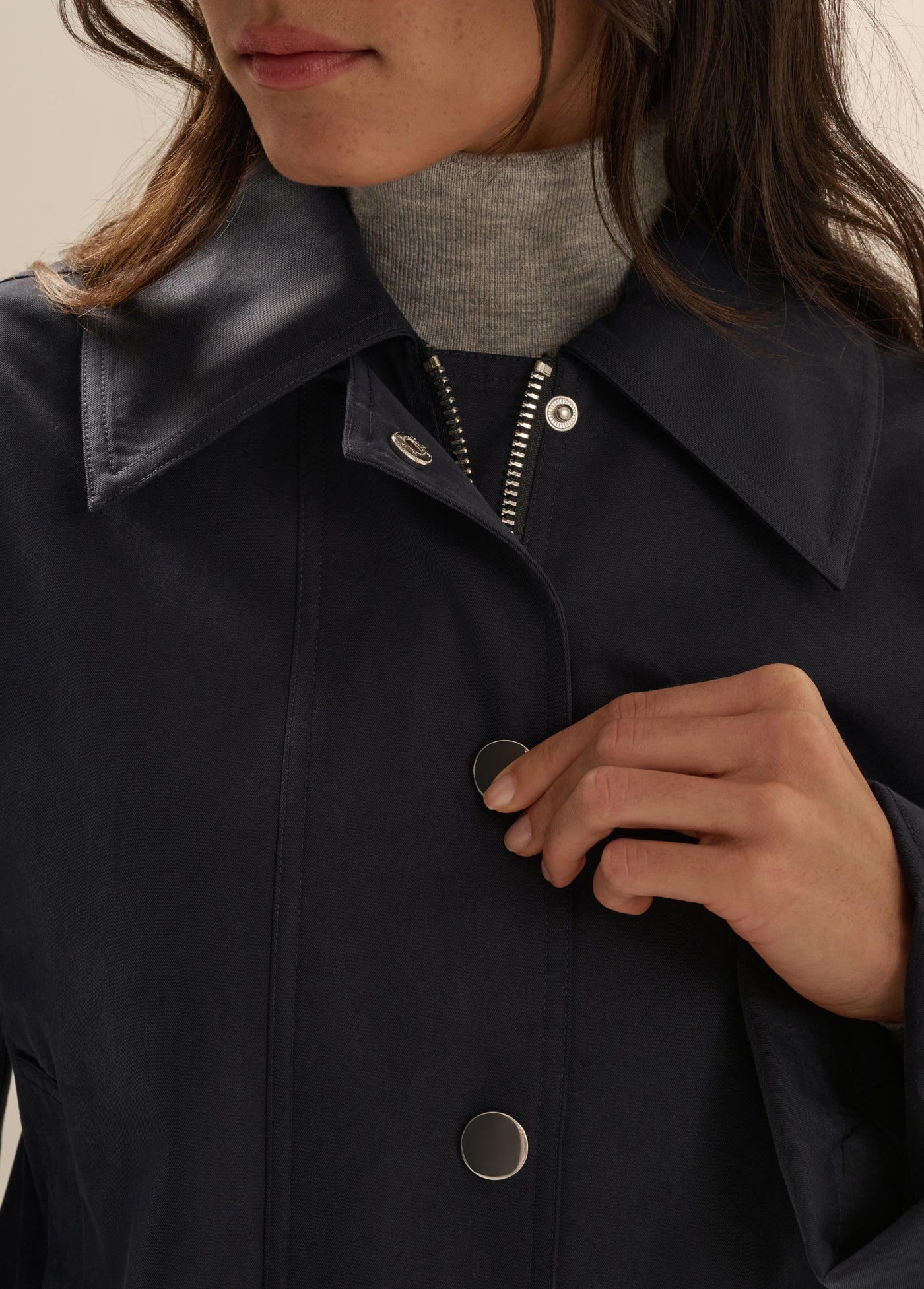 Favorite Daughter Rue Cropped Trench in Navy