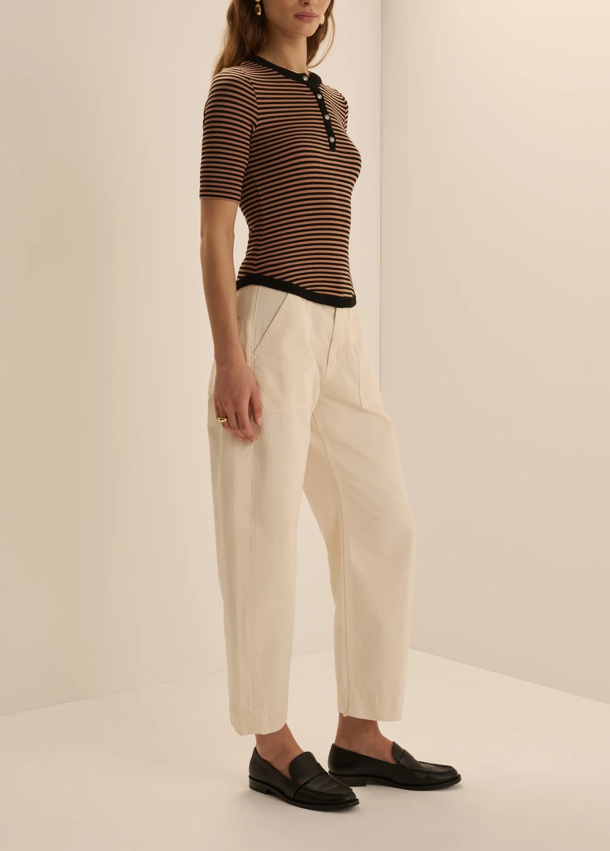 Favorite daughter Foundation Henley in Camel/Black