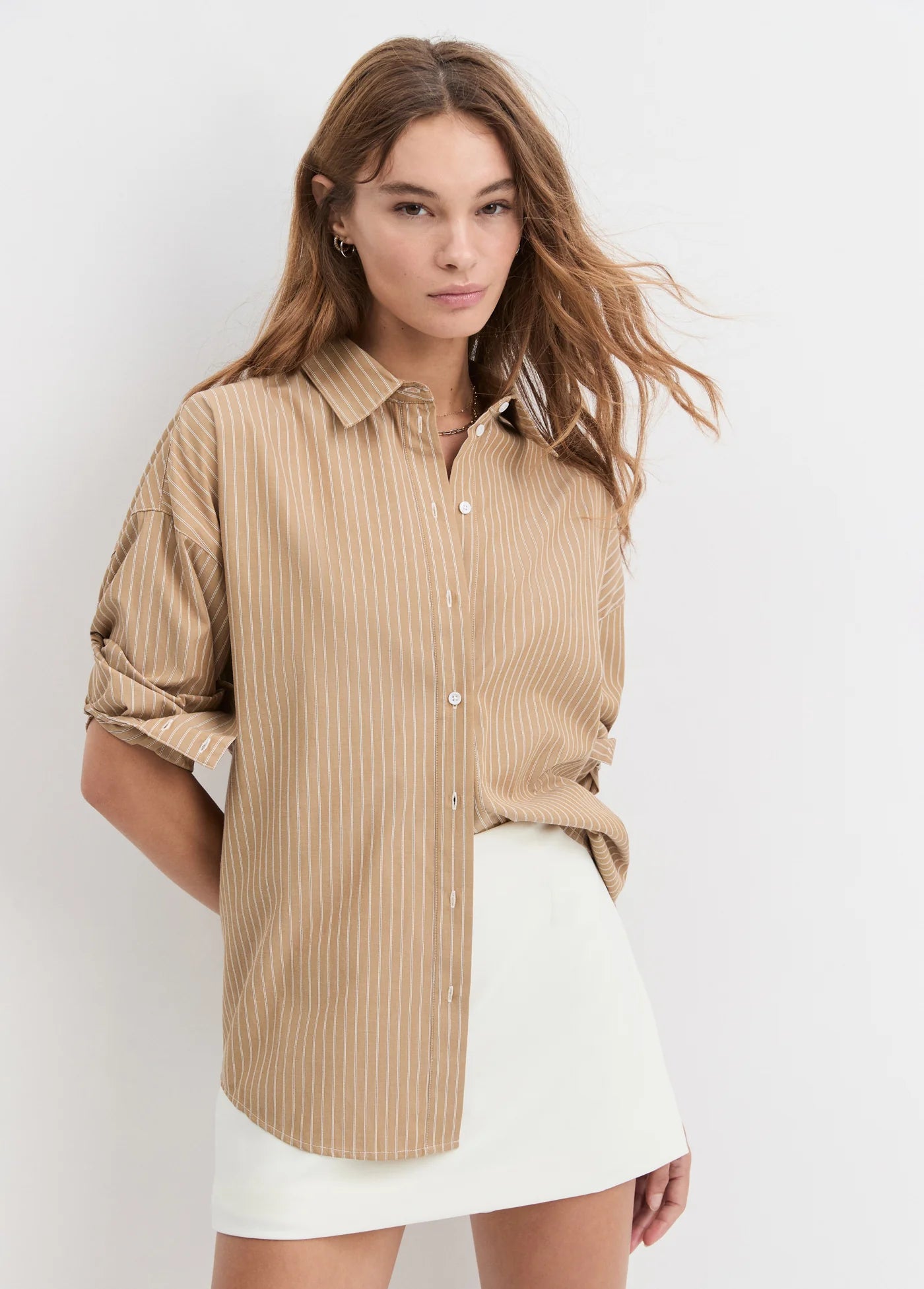Favorite Daughter Ex Boyfriend Shirt in Oatmeal Stripe